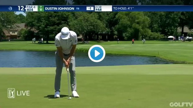 Dustin Johnson three putts from four feet at the WGC FedEx St Jude Inviational